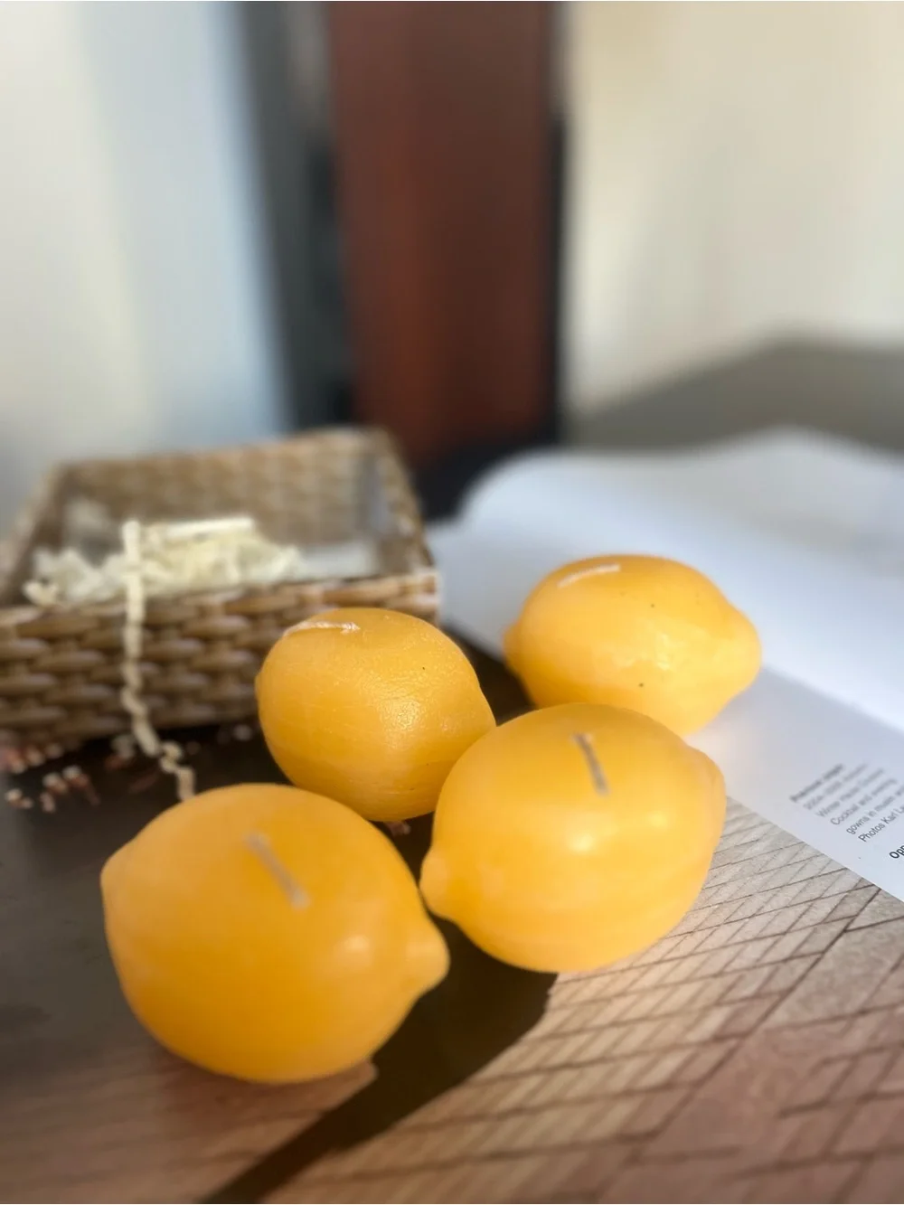 4 pcs Brand Lemon-Shaped Scented Candle Set - Yellow new